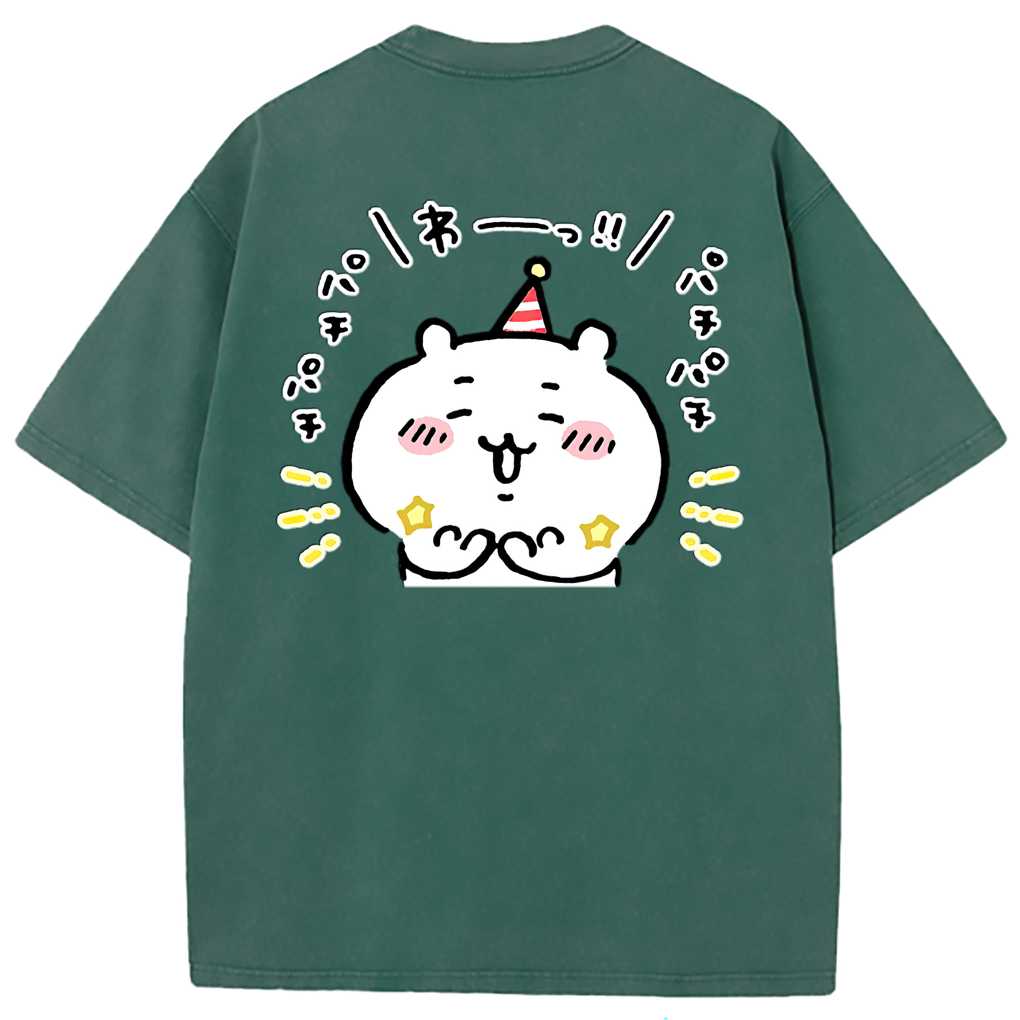 （画像用） ちいかわ ちいかわ Chii-kawa chiikawa 綿100% ヴィンテージ風 半袖Tシャツ（背面プリント）